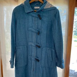 Ben Sherman pea coat blue hooded printed lining